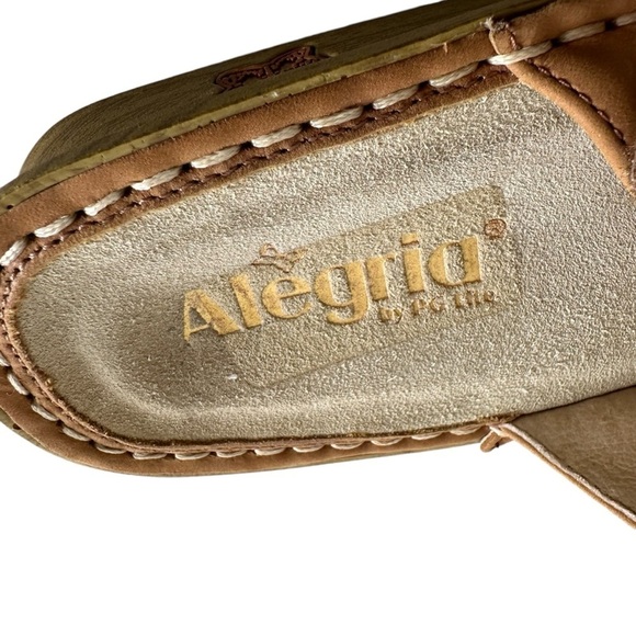 Alegria Womens Vanessa Chrysalis Cognac Leather Thong Sandals Size 40 US 9.5-10 - Picture 8 of 11